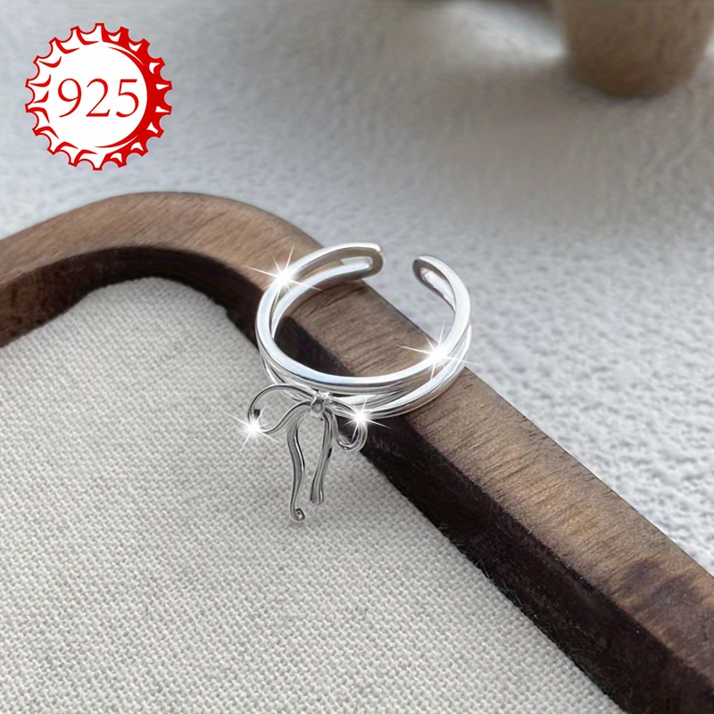 925 Silver Hypoallergenic Rings Geometric Bow Cross Index Finger Tail Rings
